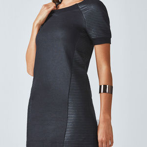 Fabletics Brenna Black Coated Moto Dress Tunic M